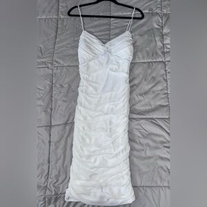 White Ruched Dress